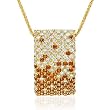 Necklace With 4.10ctw Precious Stones - Genuine Citrines and Super Clean Diamonds Made in 18K Yellow Gold. Total item weight 14.7g Length 16.5in