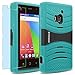 Coolpad ROGUE / 3320A Case, INNOVAA Turbulent Heavy Duty Shockproof Kickstand Dual-Layer Rugged Armor Case W/ Free Screen Protector & Touch Screen Stylus Pen - Black/Teal
