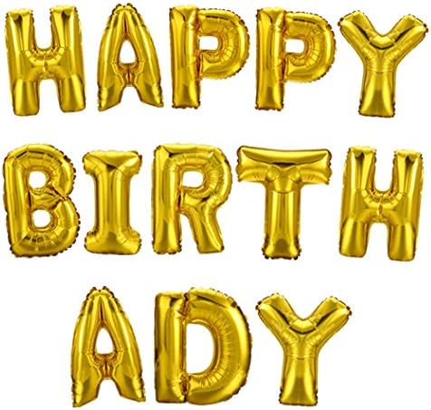 Happy Birthday Aluminum Foil Membrane Balloons 1 Set Party Decoration Gold
