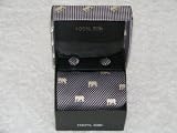 Men's Silk Necktie (Gift Set)- Black and White with Medium Ivory Elephant pattern