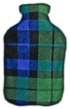 Warm Tradition BLUE and GREEN PLAID Fleece Covered Hot Water Bottle - Bottle made in Germany, Cover made in USA