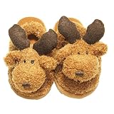 The Babymio Collection Mellven the Moose Slippers, Brown, 24 Months