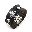 Ladys Black Leather Fleur-de-lis Bracelet Ladys Black Leather Fleur-de-lis Bracelet