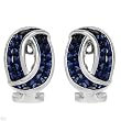 Earrings With 8.10ctw Genuine Sapphires Beautifully Designed in 18K White Gold. Total item weight 11.5g Length 18mm