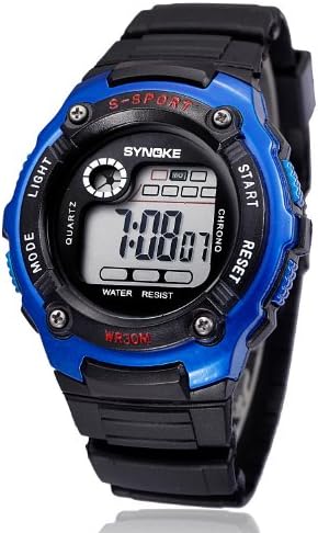 Ampmall® Waterproof Electronic Sports Table Student Luminous Outdoor Digital Alarm Stopwatch 30m Waterproof Watch Student Children's Noctilucent Function Boys and Girls Women Wristwatches Miltary Shockproof Backlight Unisex Little Boy LED Multifunctional Repeater Chronograph Silicone Jelly Fashion Sports Men's Watch Nice Gift for Kids Boy's Girls Boyfriend Gift Girlfriend Watch Xmas Gift Christmas Surprise with Unique Ampmall Lable (Blue-99589)