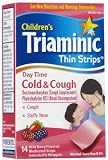 Triaminic Children’s Thin Strips Day Time Cold & Cough, Medicated Strips, Wild Berry, 14 Ct (Pack of 3)