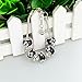 Long Way Women Silver Plated Snake Chain Black Maruno Glass Bead Flower Heart Charm Clasp Bracelet