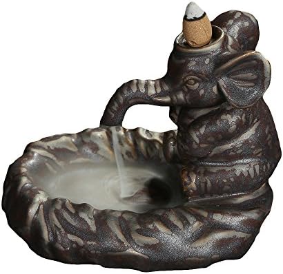 Home decor backflow incense burner incense cone burner clay incense burner "Elephant"