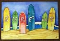 Surf's Up Surfboard Throw Area Door Mat Rug