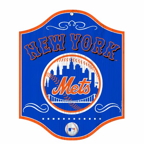 MLB New York Mets 11-by-13 Wood Sign