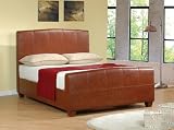 Brown Leather Match Queen or King Size Bed