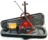 JinYin D840 Red Electric Violin with Case, Bow