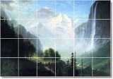 Albert Bierstadt Waterfalls Bathroom Tile Mural 20 | 17x25.5 using (24) 4.25x4.25 tiles