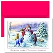 Children with Snowman Christmas Cards -