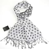 Fashion Star Scarf for Men and Women - Reversible cotton scarf - White, Khaki, Grey, Purple and Pink