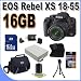 Canon EOS Rebel XS 10.1MP Digital SLR Camera with EF-S 18-55mm f/3.5-5.6 II Lens With 16GB Accessory Saver Kit