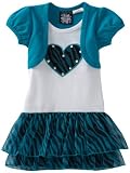 So La Vita Girls 2-6X Toddler Zebra Heart Dress With Hot Fixed Stones