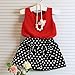 Mosunx 2016 Spring Summer Girls Cute Vest + Skirts Two Pieces Set Clothes Children Skirt Suit (4-5 Years, Red)