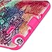 Note 4 Case, Style4U Hawaiin Flower Design Slim Fit Hybrid Armor Case for Samsung Galaxy Note 4 with 1 Style4U Stylus [Hawaiin Flower Hot Pink]