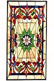 Kaleidoscope Large Rectangle Tiffany-Style Stained Art Glass Window Panel - large rectangle, Multi