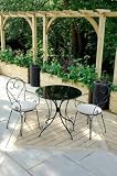 Review Outdoor Leisure  / Le Mans 2 seater granite table metal steel armchairs garden / conservatory furniture set