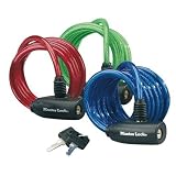 Masterlock self coiling steel cable with lock