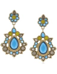 RAIN Blue, Green and Brown Drop Earrings