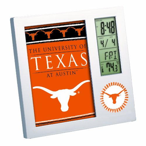 NCAA Texas Longhorns Digital Team Desk Clock Picture Frame