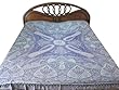 Pashmina Blanket India Bedding Purple Blue Jamawar Bedspread King Size