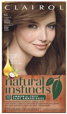 Clairol Natural Instincts Non-Permanent Hair Color, 6G/12 Light Golden Brown (Pack of 1)