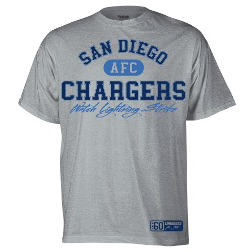 NFL Men's San Diego Chargers Classic Slogan Tee (Grey, X-Large)