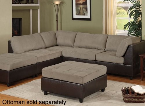 4 pcs Sectional Sofa Set with Contemporary Style Design in Pebble