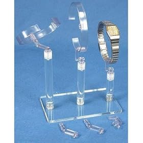 3 Tier Acrylic Watch Display Stands Jewelry Showcase: Arts, Crafts &amp; Sewing
