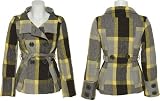 LAST KISS Wool-Blend Canary Canary Plaid