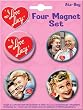 I Love Lucy 4 Piece Round Refrigerator Magnet Set