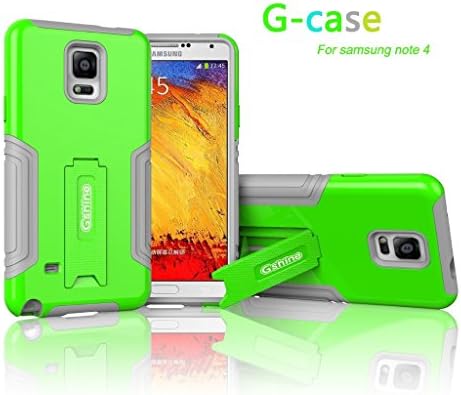 Gshine? G-case Series Dual Layer with Kickstand Case Cover for Samsung Galaxy Note 4 (PC + Silicone)-Green