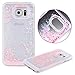 S7 Edge Quicksand Case, Pansonite Fashion Creative Design Flowing Liquid Floating Luxury Bling Glitter Sparkle Love Heart Hard Case for Samsung S7 Edge (Pink)
