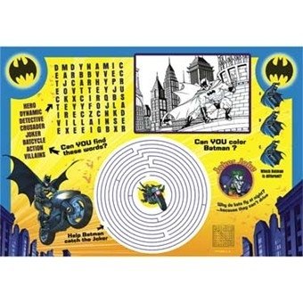 Batman The Dark Knight Party Activity Place Mat 8 Pack