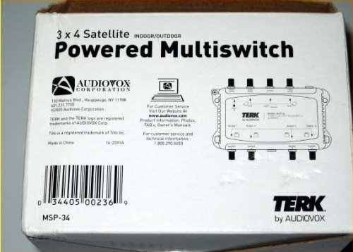 Terk 3 X 4 Satellite Indoor/outdoor Powered Multiswitch 16-2591 Msp-34 Terk 3 X 4 Satellite Indoor/outdoor Powered Multiswitch 16-2591 Msp-34