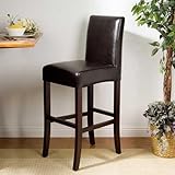 York Brown Leather Bar Height Stool (Brown) (43"H x 16.5"W x 20.5"D)