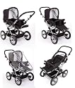 BLACK BABY PRAM,FOLDABLE 2 IN 1 PUSHCHAIR,BUGGY,REVERSABLE HANDLE, INC RAINCOVER