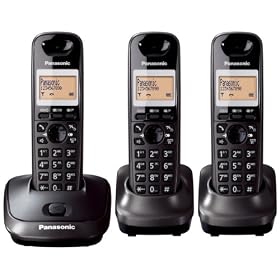 Panasonic KX-TG2513ET DECT Trio Digital Cordless Phone Set - Black