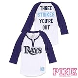 Tampa Bay Rays Victoria's Secret PINK&Atilde;&macr;&Acirc;&iquest;&Acirc;&frac12; Raglan Henley Baseball Tee