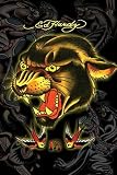 Panther 13 Beautiful MUSEUM WRAP CANVAS Print with Added BRUSHSTROKES Ed Hardy 24x36