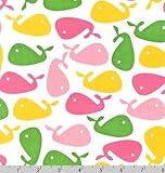 IMAGE OF Urban Zoologie Garden Whales on White Ann Kelle Fabric Two Yards (1.8m) AAK-10347-238 Garden