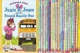 JUNIE B. JONES 25-BOOK SET (Junie B. Jones . . . and the Stupid Smelly Bus, and a Little Monkey Business, and Her Big Fat Mouth, and Some Sneaky Peeky Spying , and the Yucky Blucky Fruitcake, and That Meanie Jim's Birthday, Loves Handsome Warren, Has a Monster Under Her Bed, Is Not a Crook, Is a Party Animal, Is a Beauty Shop Guy, Smells Something Fishy, Is (Almost) a Flower Girl, and the Mushy Gushy Valentime, Has a Peep in Her Pocket, Is Captain Field Day, Is a Graduation Girl, First Grader (at Last!), Boss of Lunch, Toothless Wonder, Cheater Pants, One-Man Band, Shipwrecked, Boo . . . and I Mean It!, and Aloha-ha-ha!)