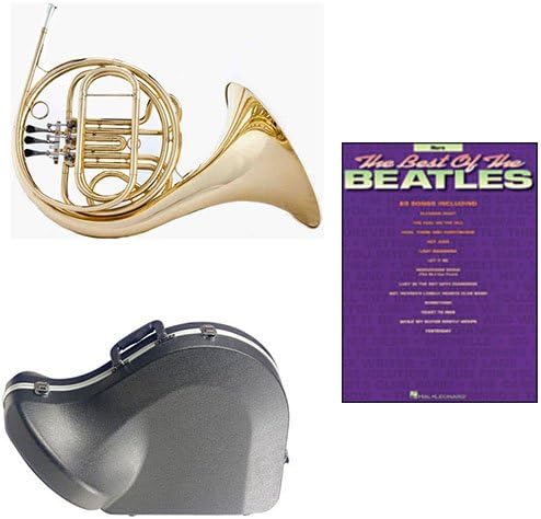 Band Directors Choice Single French Horn in F - Best of The Beatles Pack; Includes Student French Horn, Case, Accessories &amp; Best of The Beatles Book