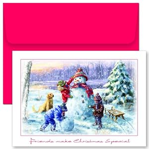 Children with Snowman Christmas Cards -