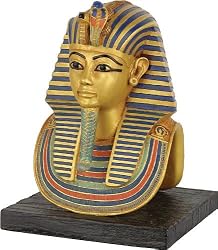 Mask of King Tutankhamun Statue, 6.5"H