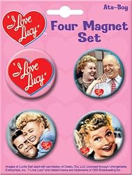 I Love Lucy 4 Piece Round Refrigerator Magnet Set